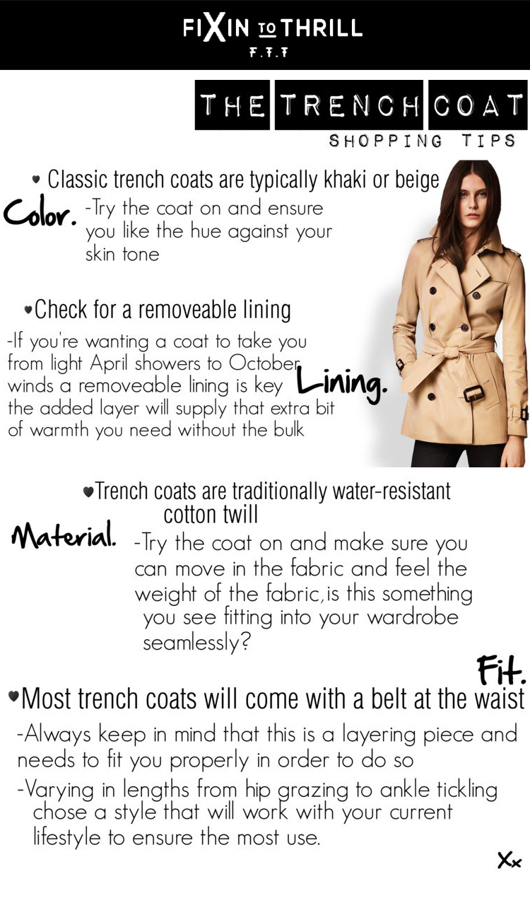 Fixed to Thrill: Shopping Tips for Buying a Trench Coat