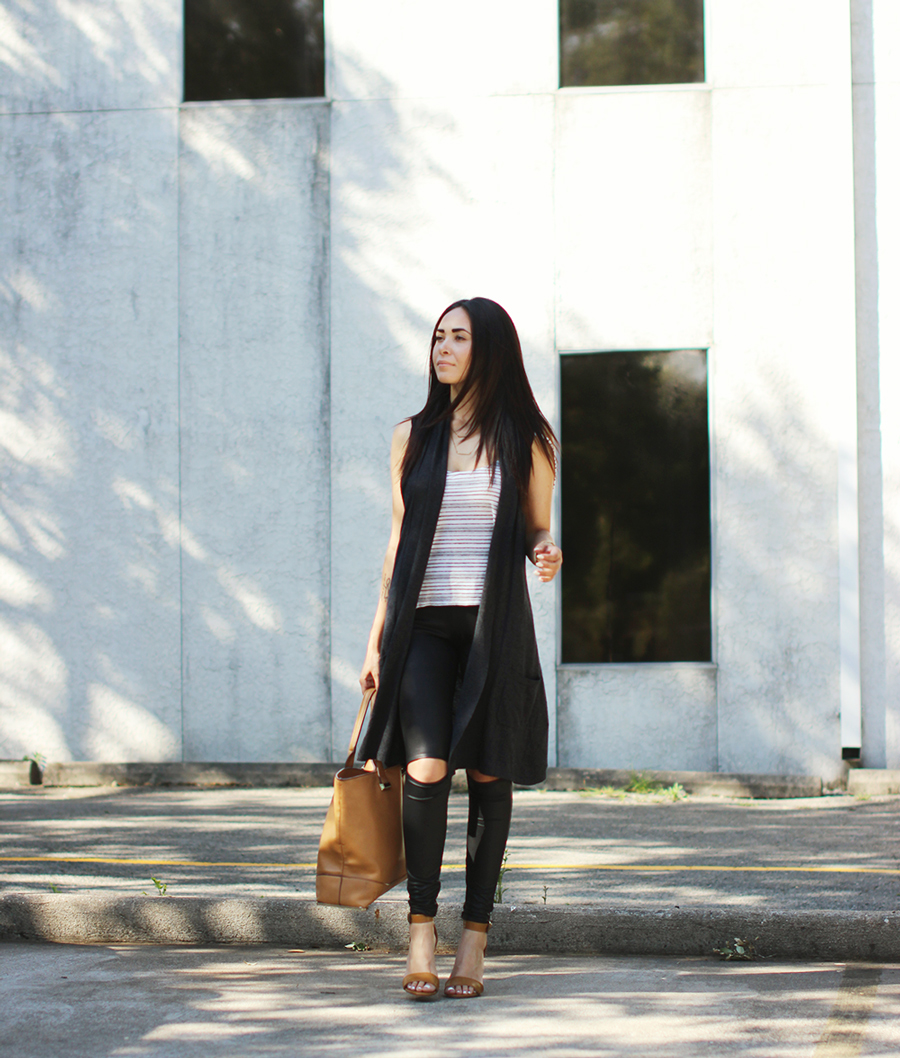 FTT-LEATHER-LOOK-LEGGINGS-VEST-STRIPED-SHIRT-SANDALS-4