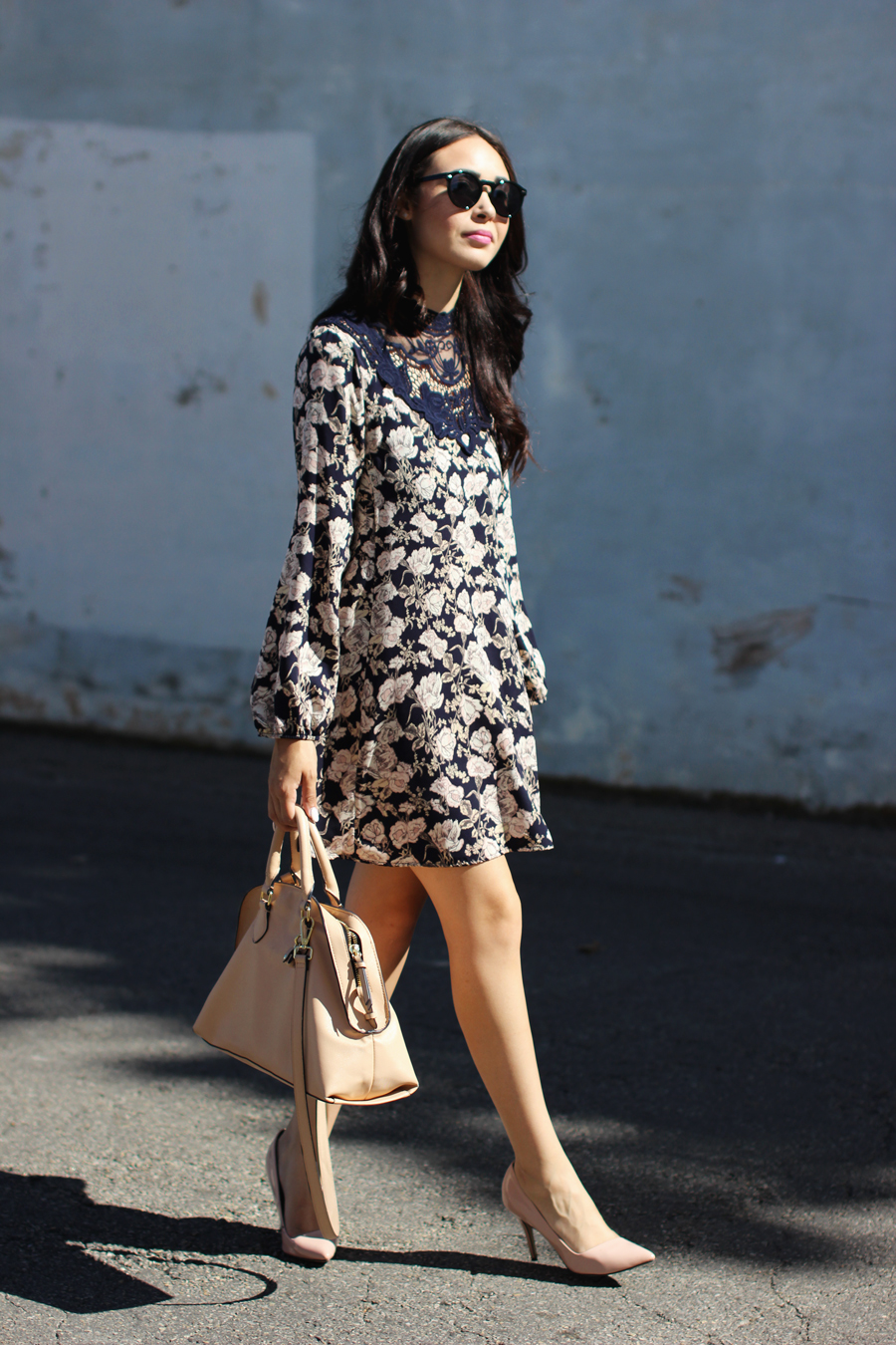 FTT-PINK-AND-SILVER-BLUE-HIGH-NECK-FLORAL-DRESS-5