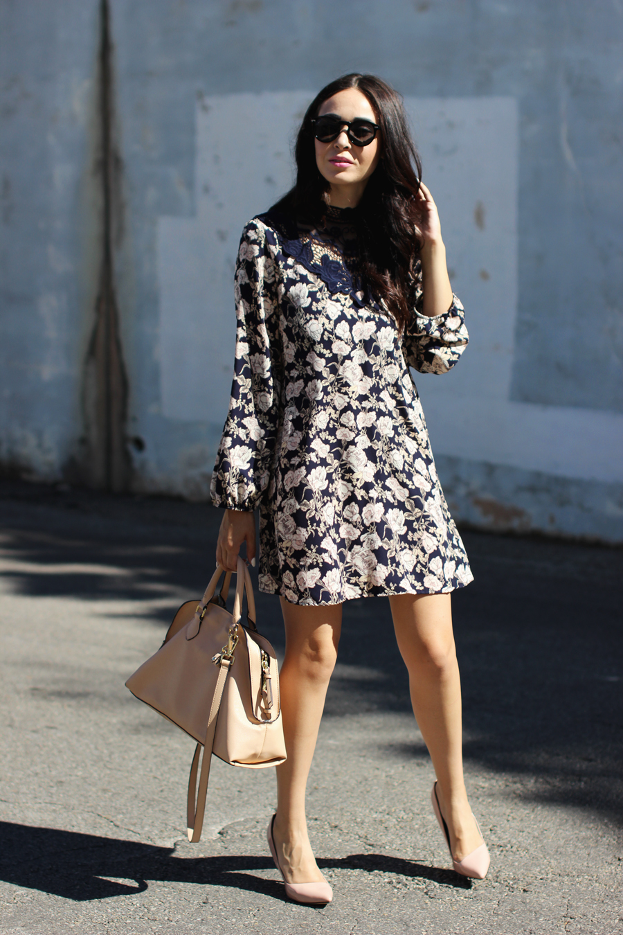 FTT-PINK-AND-SILVER-BLUE-HIGH-NECK-FLORAL-DRESS-9