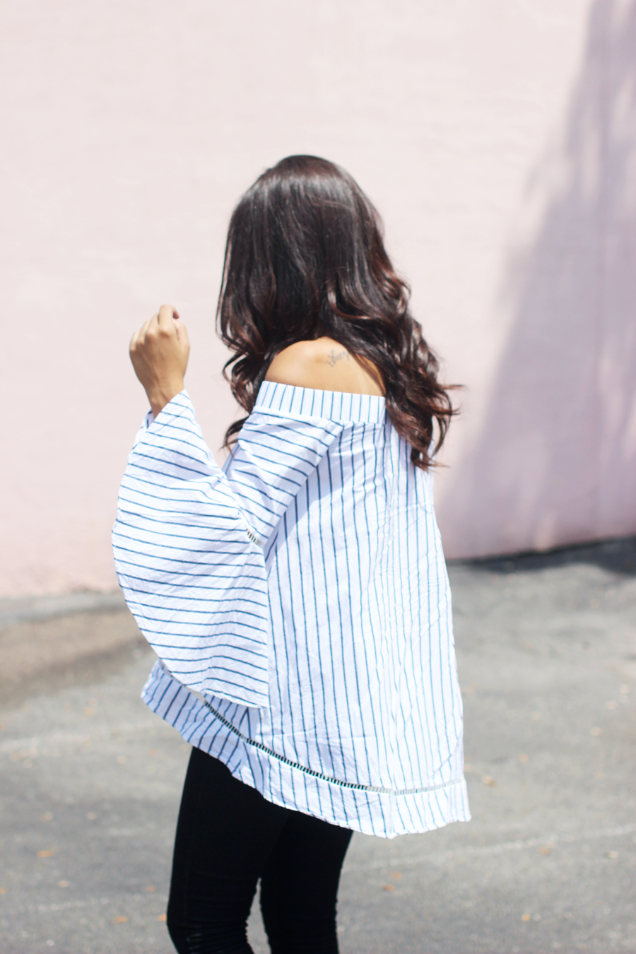 Fixin to Thrill | Bell Sleeves for Fall, striped blouse