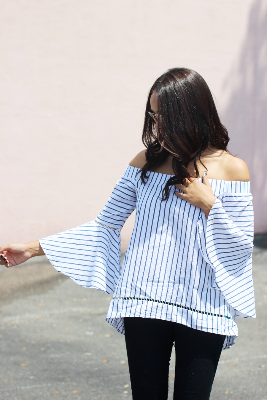 Fixin to Thrill | Bell Sleeves for Fall, striped blouse