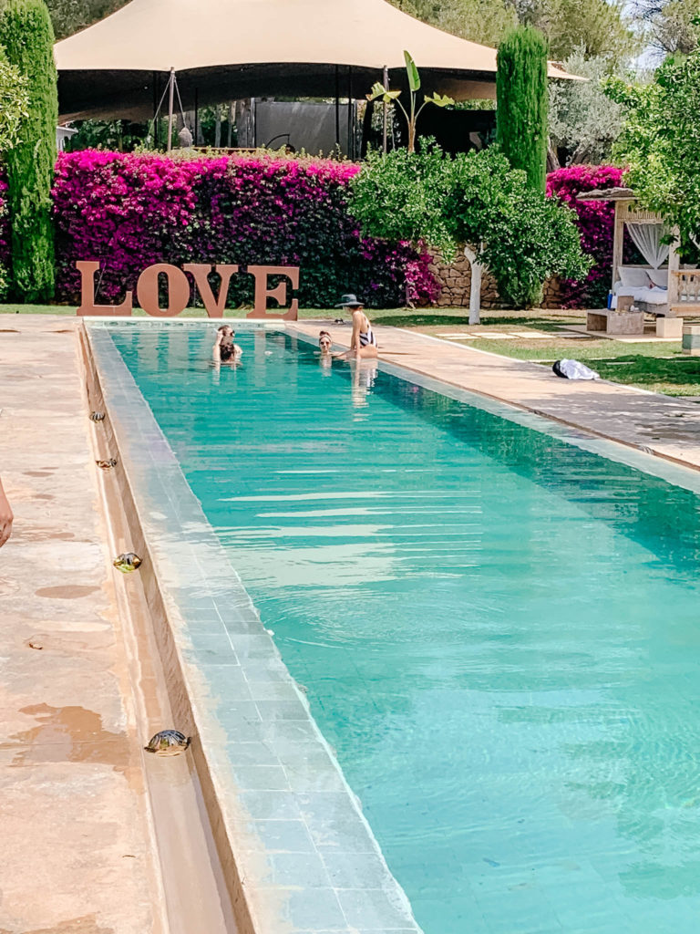 Relaxation pools and lush greenery at Atzaró Spa Ibiza.