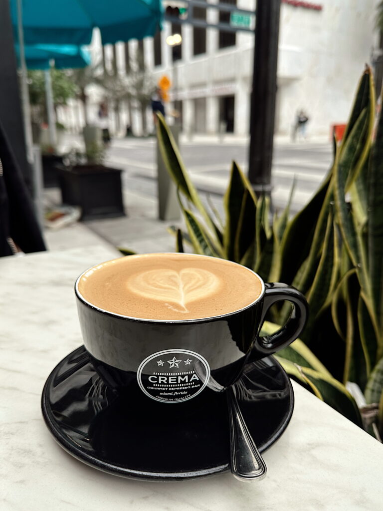 Coffee at crema in downtown miami